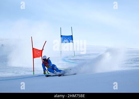 Peking, China. Kredit: MATSUO. 7th. Februar 2022. CURTONI Elena (ITA) Alpinski : Riesenslalom der Frauen während der Olympischen Winterspiele 2022 in Peking im Nationalen Alpinskizentrum s in Peking, China. Kredit: MATSUO .K/AFLO SPORT/Alamy Live Nachrichten Stockfoto