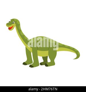 Cute Cartoon Dinosaurier Brontosaurus. vektor isoliert auf weißem Hintergrund Stock Vektor