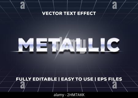 Metallischer Vektortext-Effekt vollständig bearbeitbar Stock Vektor