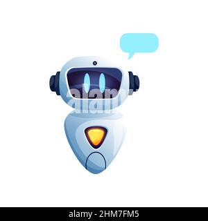 Chatbot sprechender Roboter Helfer isolierter Messenger Chatbot, Service help line bot. Vector Support Center Betreiber, mobile Anwendung Online-Assistent. A Stock Vektor