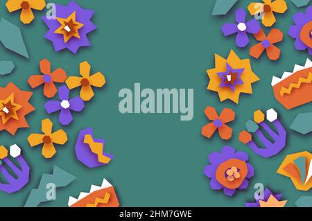 Alles gute zum internationalen Frauentag. Abstrakt von Hand gezeichnetes Papier geschnitten florale Formen. Trendige Blume zeitgenössische Kunst. 8 März. Feder. Alles gute zum Muttertag Stock Vektor