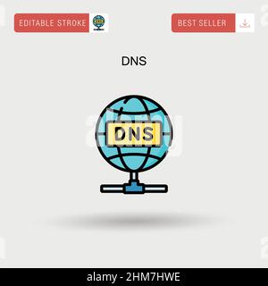 Einfaches DNS-Vektorsymbol. Stock Vektor