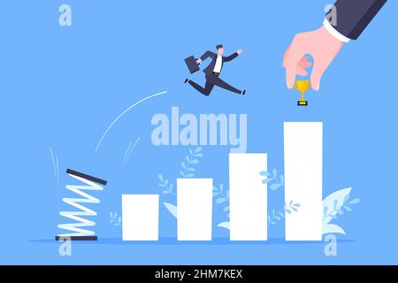 Business Mentor hilft, die Karriere mit Sprungbrett Vektor Illustration zu verbessern. Stock Vektor
