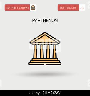 Parthenon einfaches Vektor-Symbol. Stock Vektor