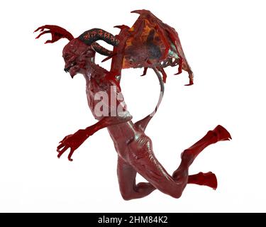 3D Illustration Dämon isoliert auf weißem Hintergrund Stockfoto