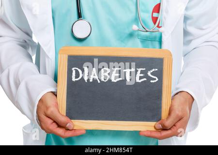 Diabetes Zucker Krankheit Arzt Krankheit Gesundheit Schiefertafel Stockfoto