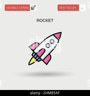 Einfaches Vektorsymbol „Rakete“. Stock Vektor