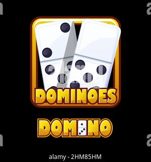 Vektordarstellung eines Domino-Logos in einem Rahmen. Stock Vektor