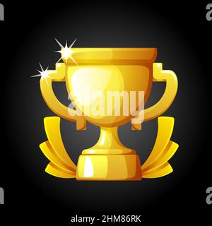 Vektordarstellung eines goldenen Siegerpokals. Stock Vektor