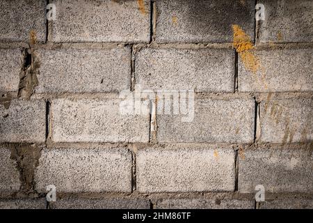 Alte graue Betonbausteine Hintergrund Stockfoto