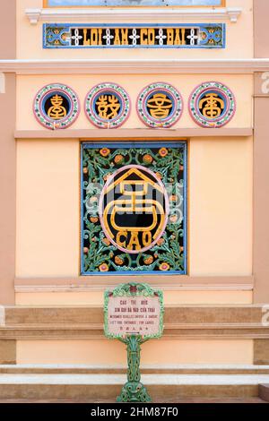 Cao Dai Tempel, Long Than Dorf, Tay Ninh Provinz, nordwestlich von Ho Chi Minh Stadt (Saigon), Südvietnam, Südostasien Stockfoto