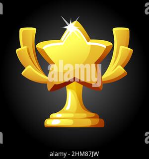 Vector Award mit einem goldenen Stern für das Spiel. Stock Vektor