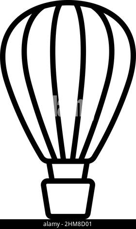 Symbol der Heißluftballonlinie auf weißem Hintergrund, Vektorgrafik Stock Vektor