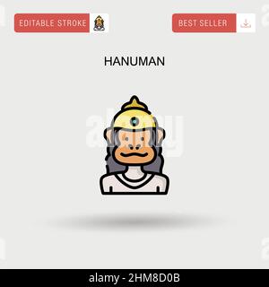 Einfaches Vektorsymbol von Hanuman. Stock Vektor