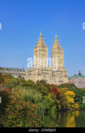 Central Park. Bild des Sees im Central Park, New York City, USA. Stockfoto