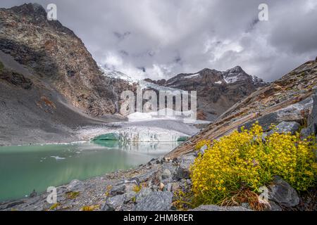 Ghiacciaio Fellaria in Italia, Valmalenco, Europa Stockfoto