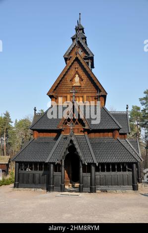 Stabkirche Gol in Olso, Norw Stockfoto