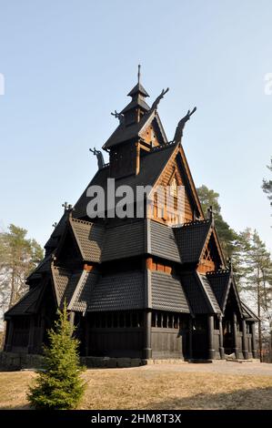 Stabkirche Gol in Olso, Norw Stockfoto