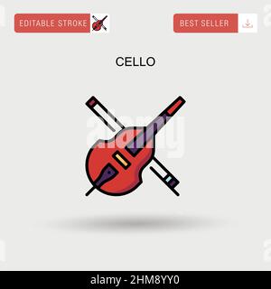 Einfaches Cello-Vektor-Symbol. Stock Vektor