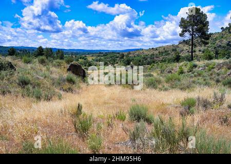 Landschaft um Sortelha, Serra da Estrela, Beira Alta, Portugal Stockfoto