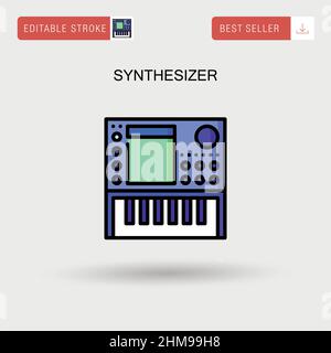 Synthesizer einfaches Vektorsymbol. Stock Vektor