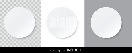 Runde Klebesticker auf unterschiedlichem Hintergrund Stock Vektor