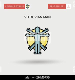 Vitruvian Mann einfache Vektor-Symbol. Stock Vektor