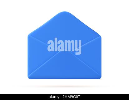 3D Briefumschlagsymbol öffnen Stock Vektor
