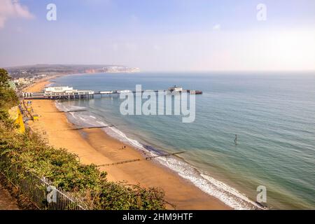 Sandown Pier auf der Isle of Wight aus dem Süden Stockfoto