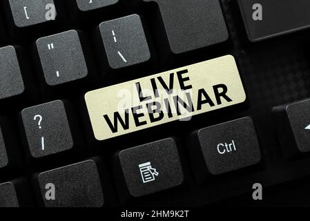 Live-Webinar: Handschriftstellzeichen. Überblick über das Unternehmen Internet Bildung Chat-Chat auf Kommunikation Digital Web und Social Typing Programm Code Script Stockfoto