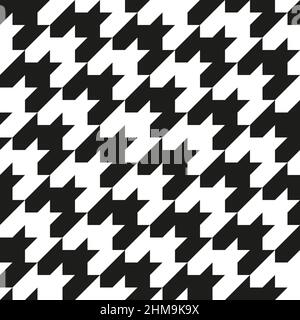 Schwarz-weißes Fledermausmuster in flachem Stil.Gänsefuß. Für Druck und Design. Vektorgrafik. Stock Vektor