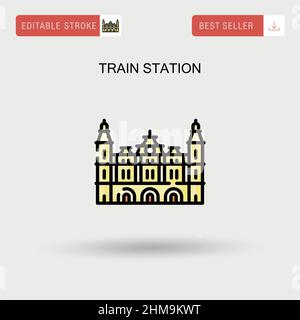 Einfaches Vektorsymbol für den Bahnhof. Stock Vektor