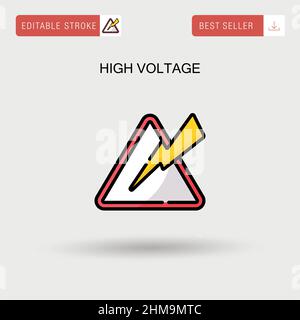 Einfaches Vektorsymbol für Hochspannung. Stock Vektor