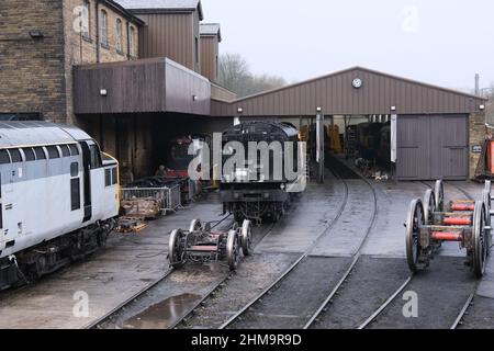 KWVR, Haworth Railway Yard and Engine Shed , West Yorkshire Stockfoto