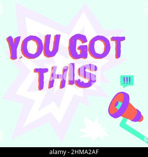 Schild wird angezeigt. Geschäftsidee Megaphon-Zeichnung mit Blitzwellengeräusch, der laute Ankündigung macht. Stockfoto