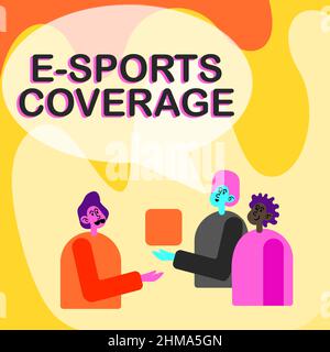 Inspiration zeigt Schild E Sports Abdeckung. Geschäftsidee Live-Berichterstattung über den neuesten Sportwettbewerb Broadcasting-Kollegen, die Cube anzeigen Stockfoto