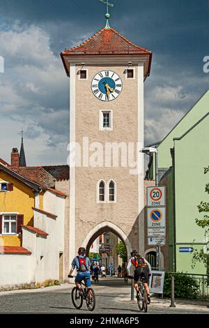 Deutschland, Kelheim, alte süddeutsche Stadt der Donau und Altmühl und des Rhein-Donau-Kanals. Ort der Völkerschlacht Stockfoto