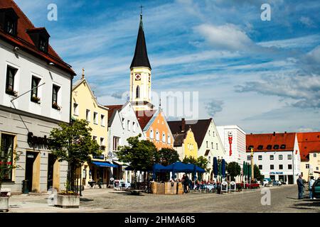 Deutschland, Kelheim, alte süddeutsche Stadt der Donau und Altmühl und des Rhein-Donau-Kanals. Ort der Völkerschlacht Stockfoto