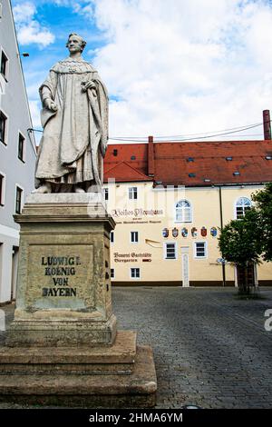 Deutschland, Kelheim, Statue von Ludwig I., König von Bayern, Stockfoto