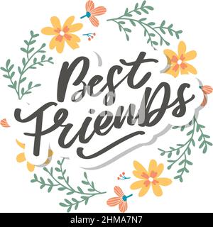 Soul Schwester mit Herz Schriftzug Design beste Freund Vorläufer Bff besties Stock Vektor