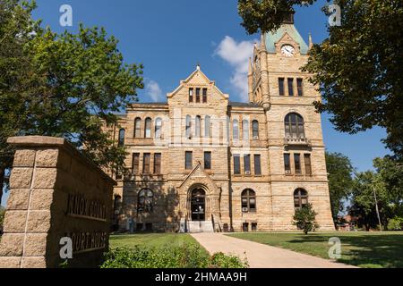 Außenansicht des Knox County Courthouse in Galesburg, Illinois. Stockfoto