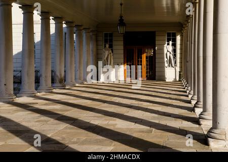 Säulengang des Queen's House, Greenwich, London, Großbritannien Stockfoto