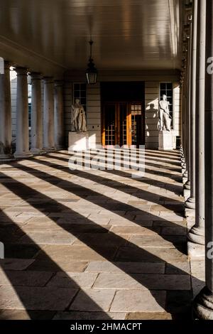 Säulengang des Queen's House, Greenwich, London, Großbritannien Stockfoto