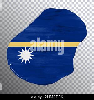 Nauru Flagge und Karte, transparenter Hintergrund, Beschneidungspfad Stockfoto