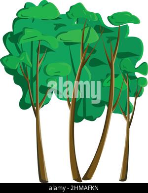 Realistische grüne Büsche auf weißem Hintergrund - Vektorgrafik Stock Vektor