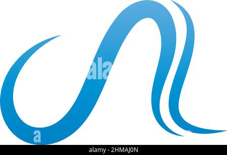Vektor-Illustration mit Wave Icon Logo Design Stock Vektor