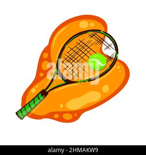 Tennisschläger mit Ball. Vektorgrafik Stock Vektor