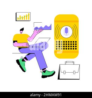 Smart Speaker Office Controller abstrakte Konzept Vektor-Illustration. Smart Controller, Sprachbefehle, sprachgesteuertes Büro, Internet der Dinge, Assistent, Abstrakte Metapher für Büromanagement. Stock Vektor