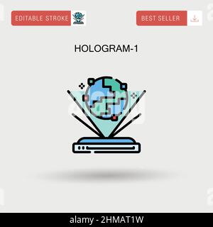 Hologramm-1 einfaches Vektorsymbol. Stock Vektor