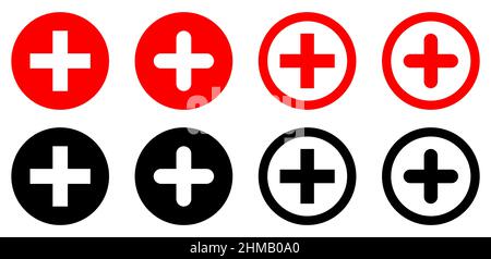 Erste-Hilfe-medizinische Symbole gesetzt Stock Vektor